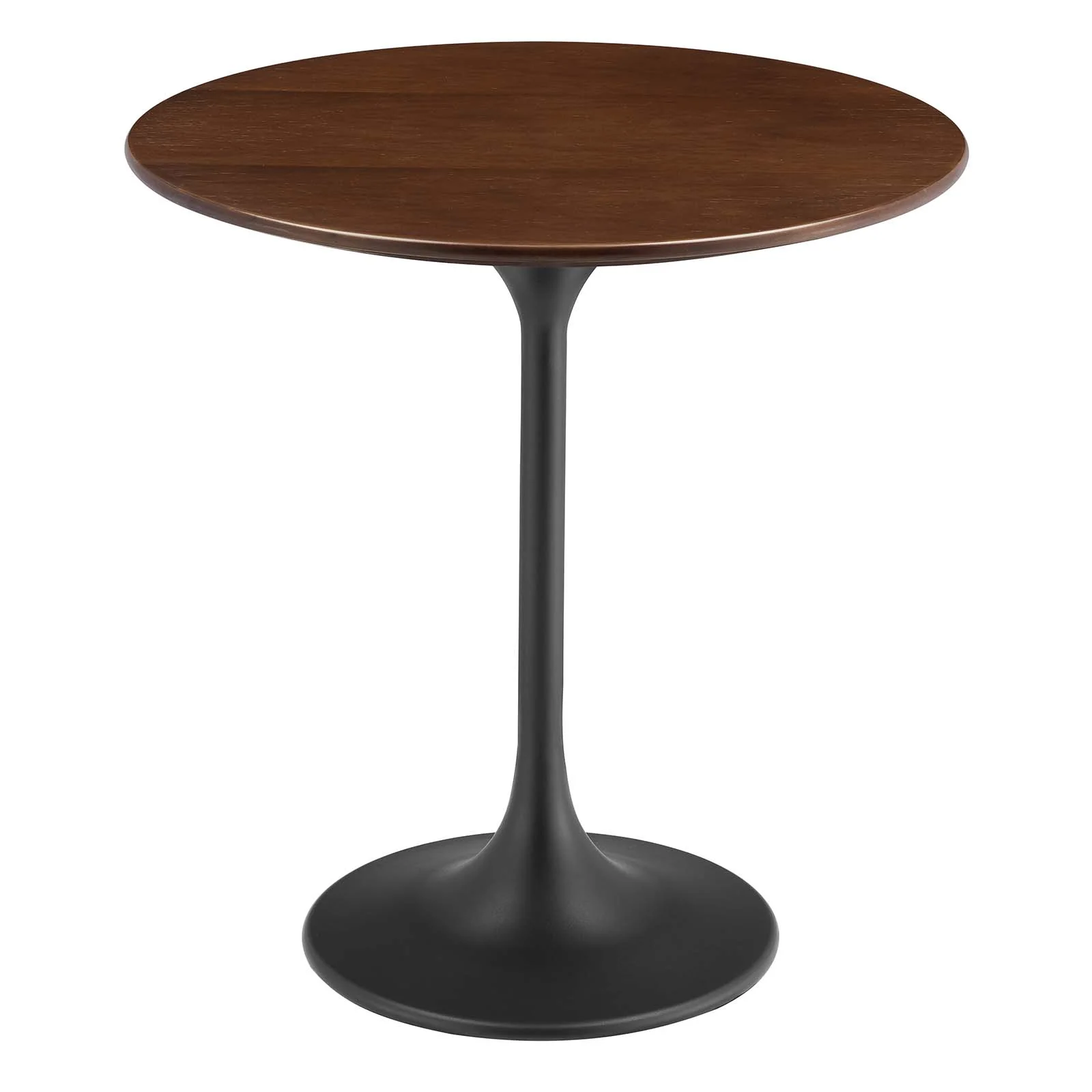 Modway Lippa 20" Round Wood Grain Side Table in Black Walnut