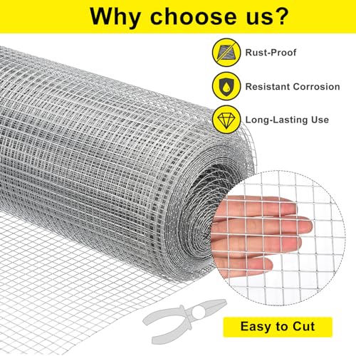 uxcell Hardware Cloth, Galvanized Welded Wire Fence