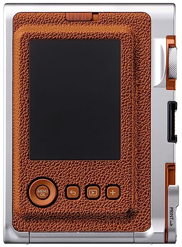Fujifilm Instax Mini EVO Hybrid Brown Instant Camera | Fuji Instax Mini Twin Pack Instant Film | 32GB microSD | Camera Case - Bundle