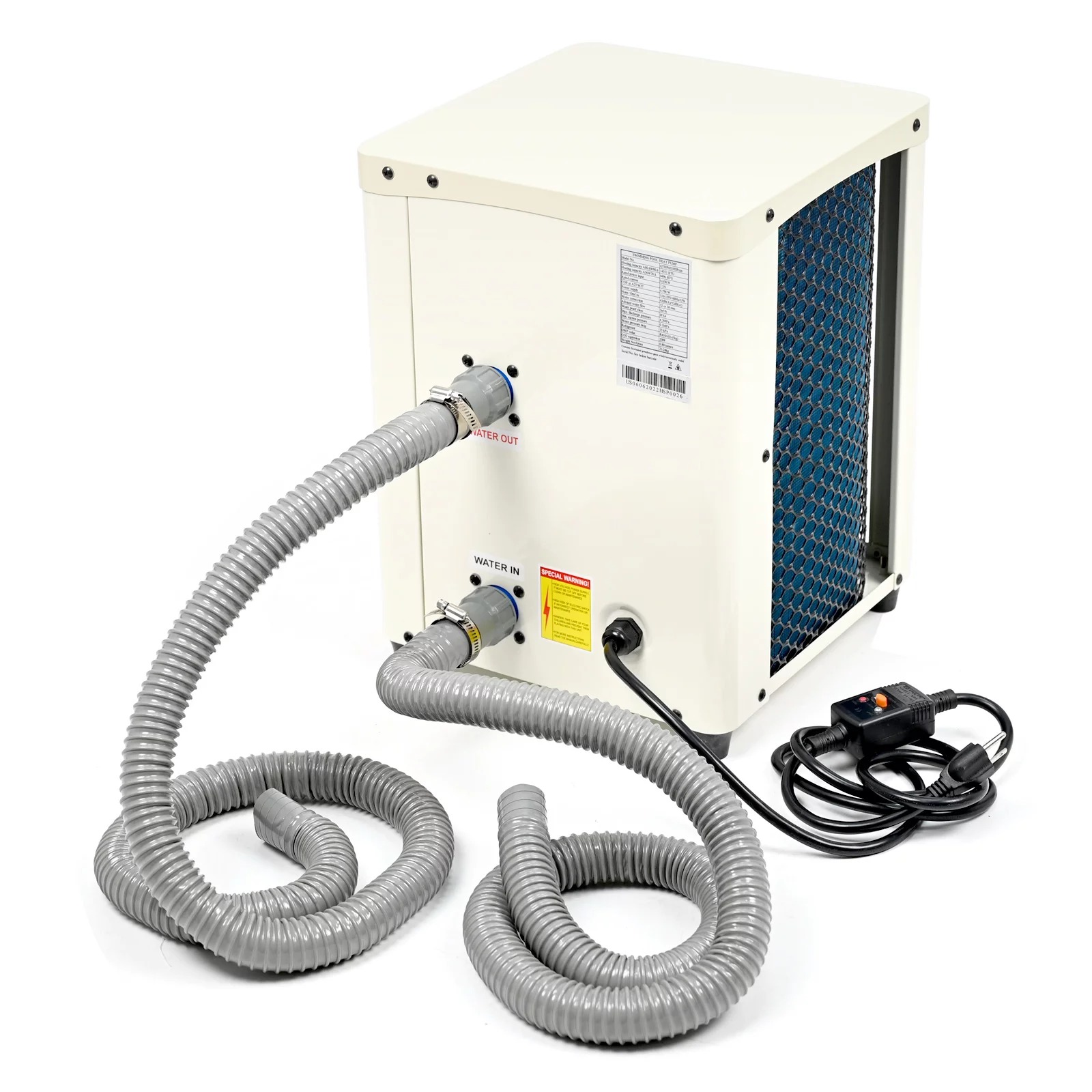 Slsy 14331 BTU Mini Swimming Pool Heat Pump for Above-Ground Pools, Electric Pool Heater with Titanium Heat Exchanger, 110V 60Hz