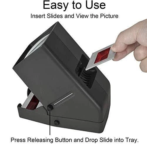 RAINBEAN USB Powered 35mm Negative Slide Film Viewer, Old Slides Scanner Portable LED Lighted Negative Viewing - 3X Magnificatio