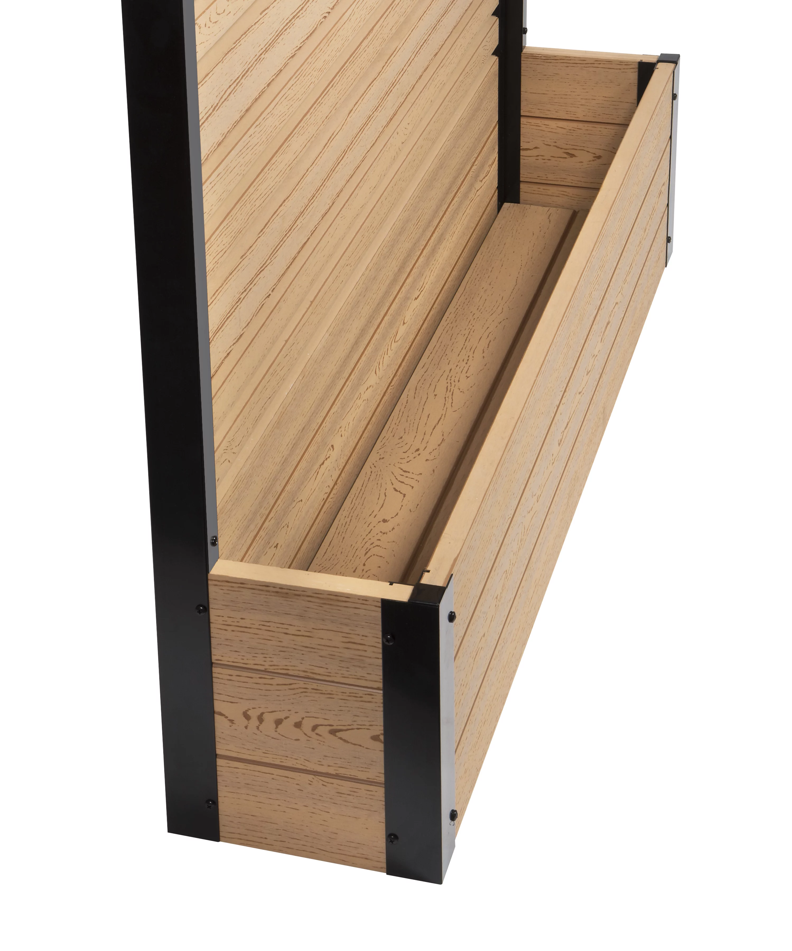 Florence Freestanding WoodTek Vinyl Outdoor Privacy Screen and Planter Box Kit (1 Screen)(4ft H x 4ft W x 1ft L)