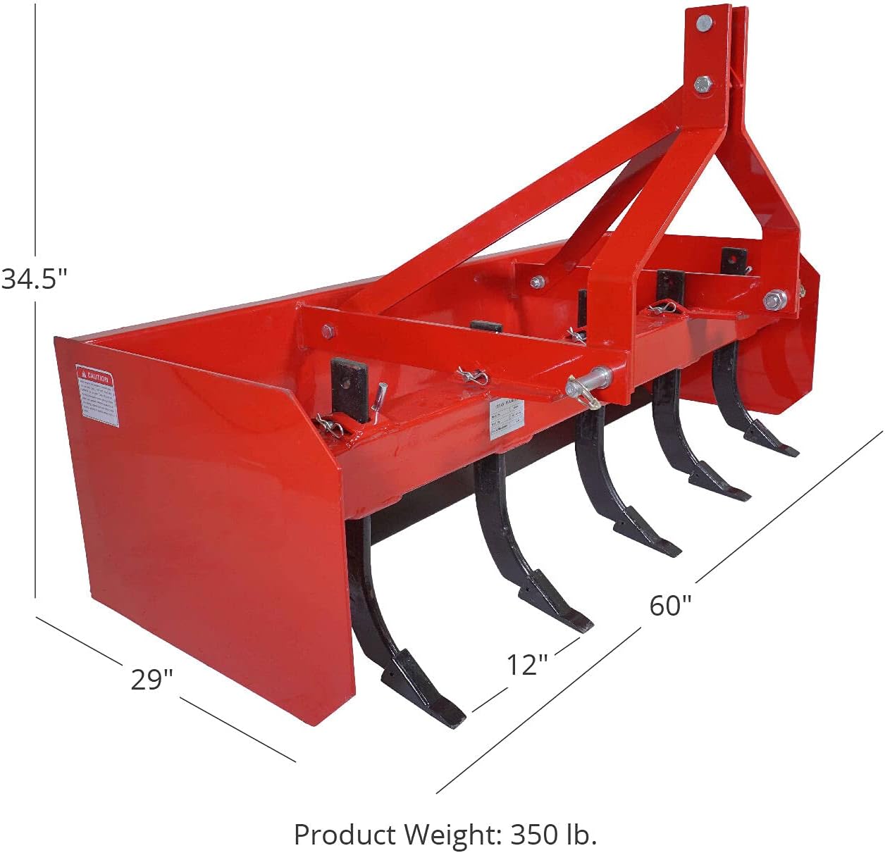 Titan 4' - 7' Box Blade Tractor Attachment Category 1 Cat 0 Scarifier Shank