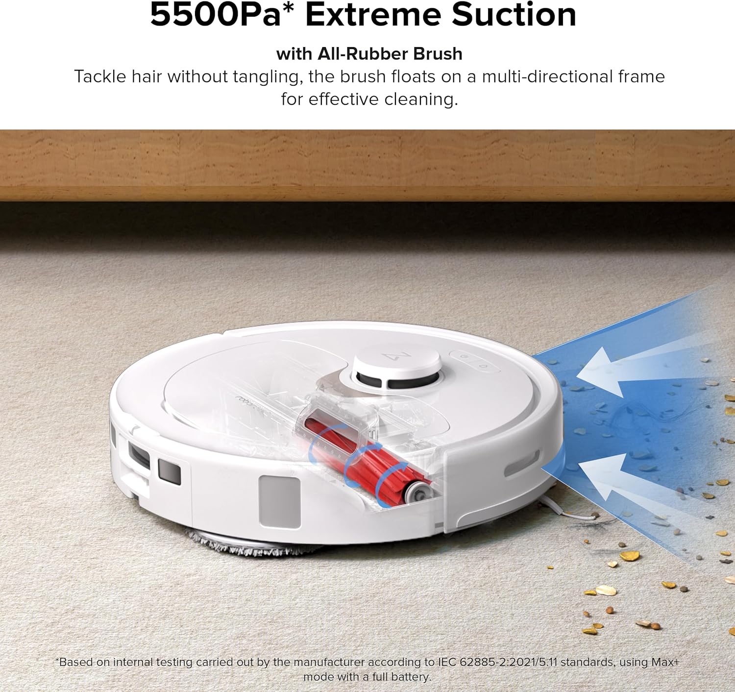 roborock QX Revo Robot Vacuum and Mop Combo, Self-Drying, Auto Mop Washing, Dual Spinning Mops, 7mm Mop Lifting, Self-Refilling, Self-Emptying, 5500Pa Suction, Obstacle Avoidance
