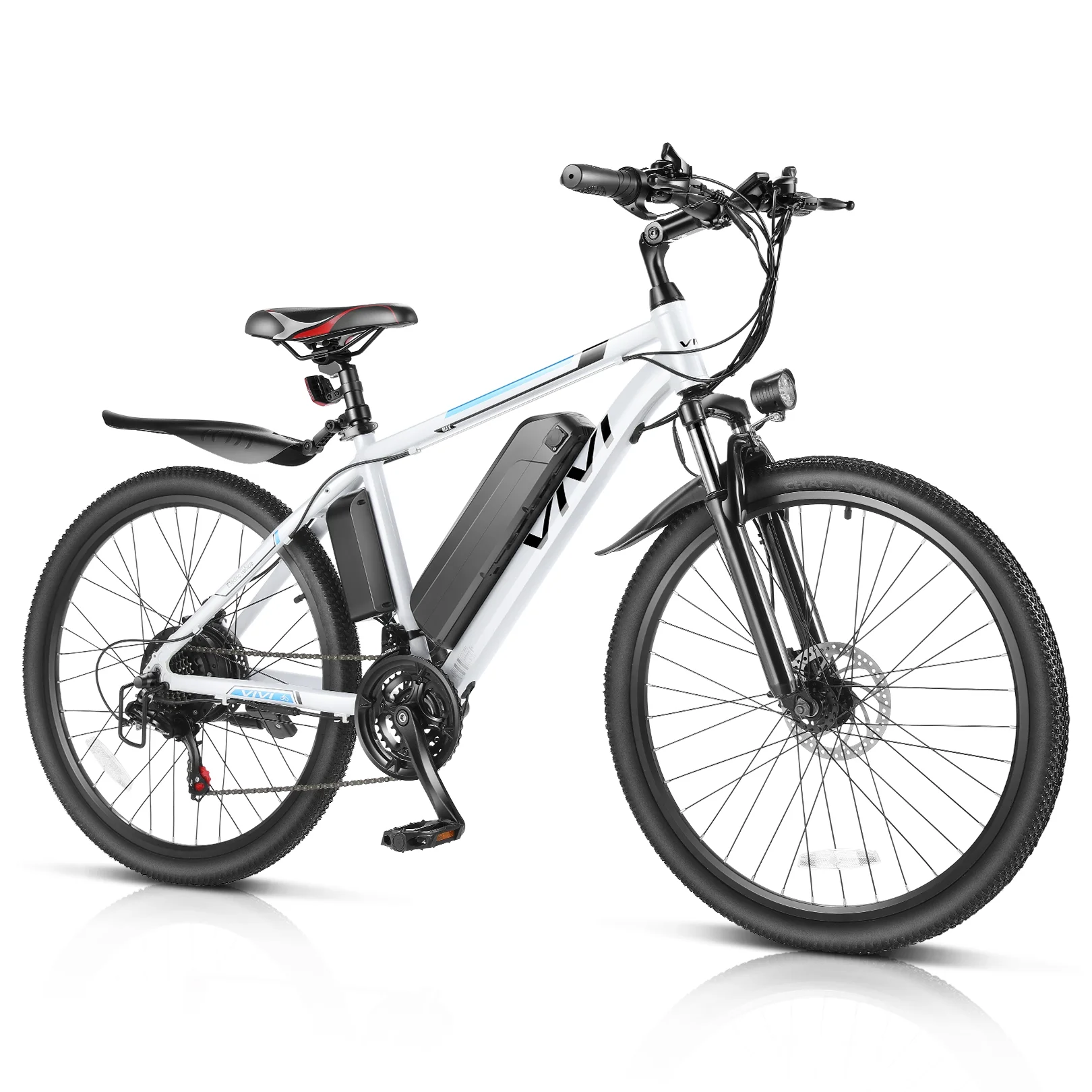 Vivi Electric Bike 26 Adult Electric Mountain Bike 500W Hardtail Electric Commuter Bike 21 Speed with Cruise Control Up to 20MPH & 50Miles
