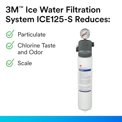 3M Water Filtration System for Commercial Ice Maker Machines ICE125-S, High Flow Series