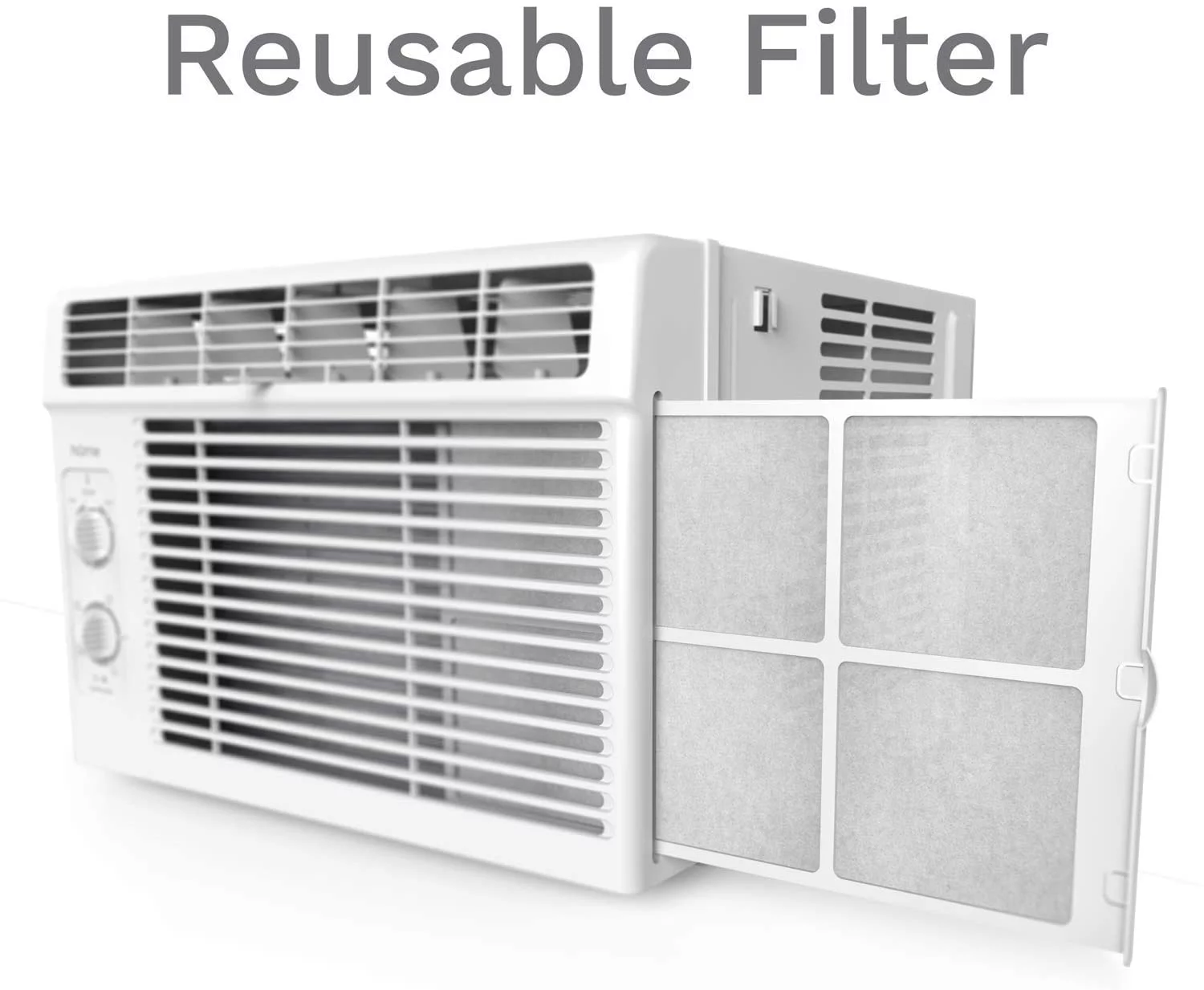 hOmeLabs Window Air Conditioner 5000 BTU - Easy Mechanical Control Compact AC Unit with Washable Reusable Filter, 2 Cooling Speeds, 2 Fan Speeds - Ideal for Bedroom and Rooms up to 150 Sq. Ft.