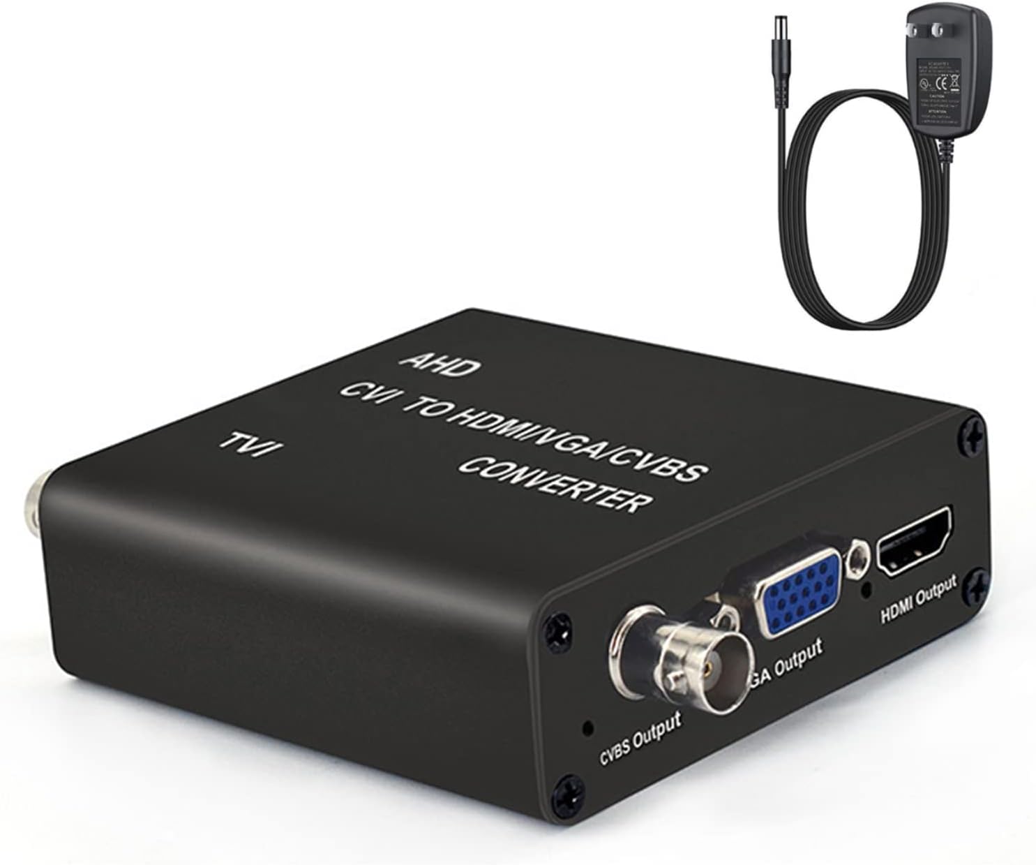 PEGATISAN 4K TVI/AHD/CVI to HDMI/CVBS/VGA Video Converter Support 1ch 720P/1080P/3MP/4MP/5MP/8MP Camera Input, 1ch BNC Loop Out for Monitor or DVR,1ch HDMI@1080p@60Hz / VGA@1080p@ /CVBS Output
