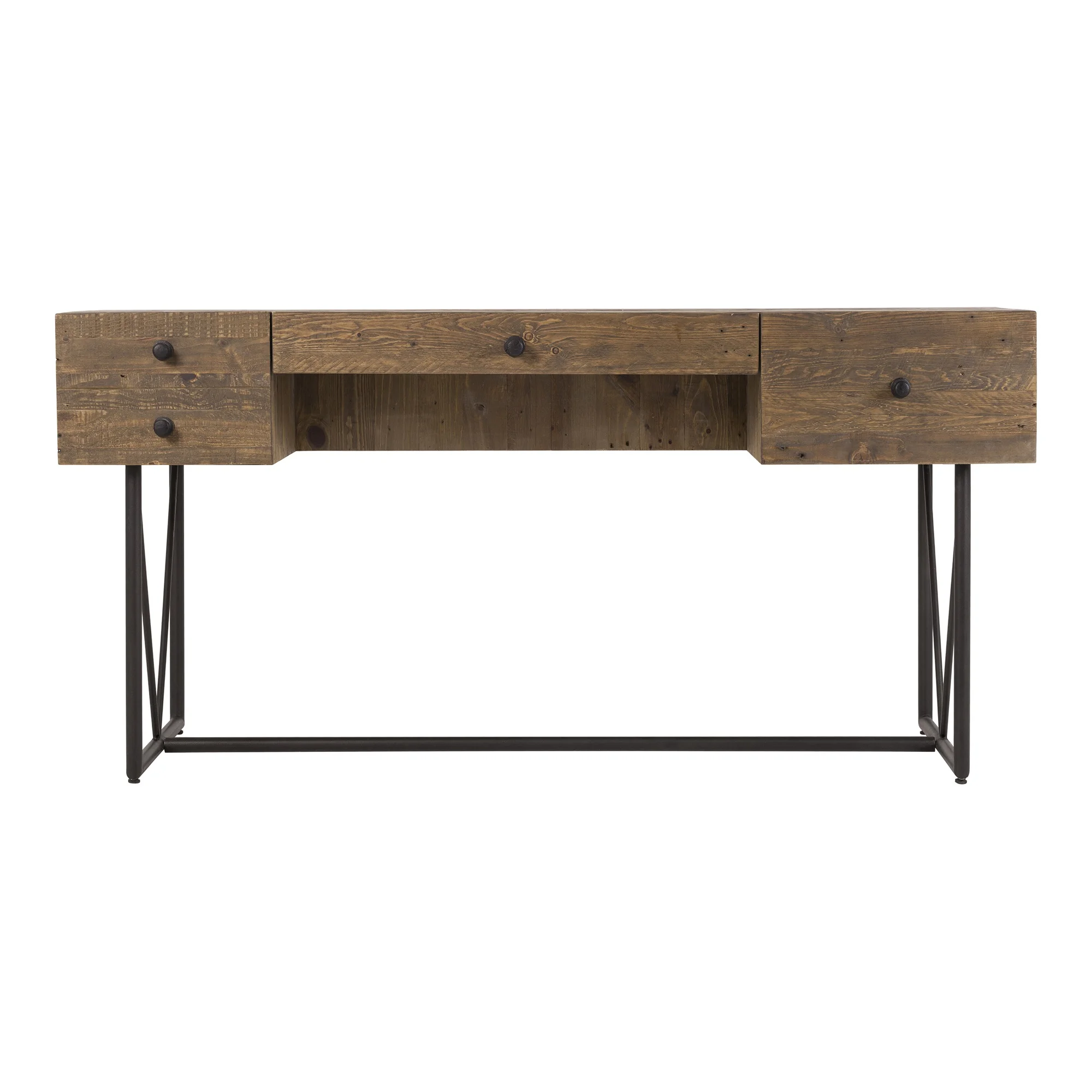 Moe's Home Collection Orchard Wood Writing Desk with Steel Base in Natural