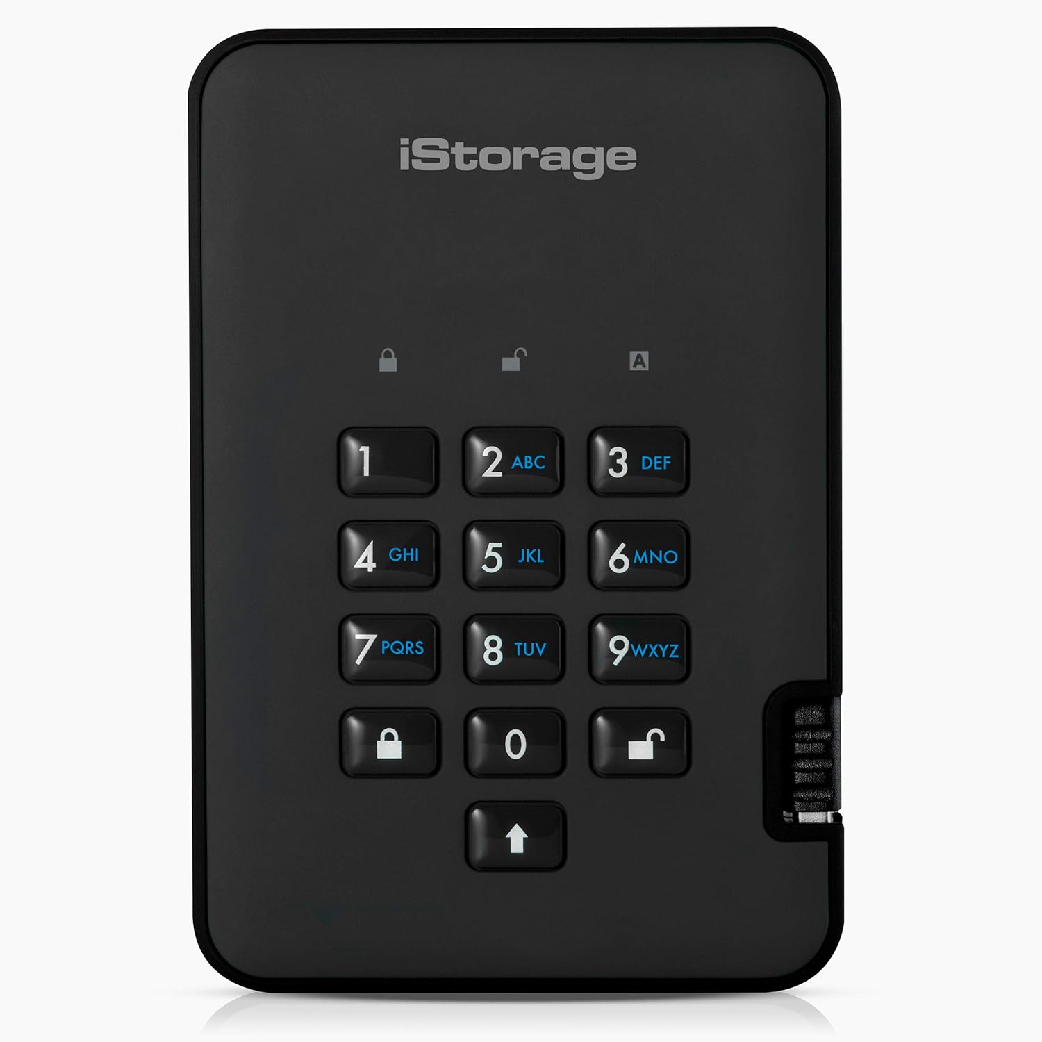 iStorage diskAshur2 HDD 2TB Black - Secure portable hard drive - Password protected, dust and water resistant, portable, military grade hardware encryption USB 3.1 IS-DA2-256-2000-B