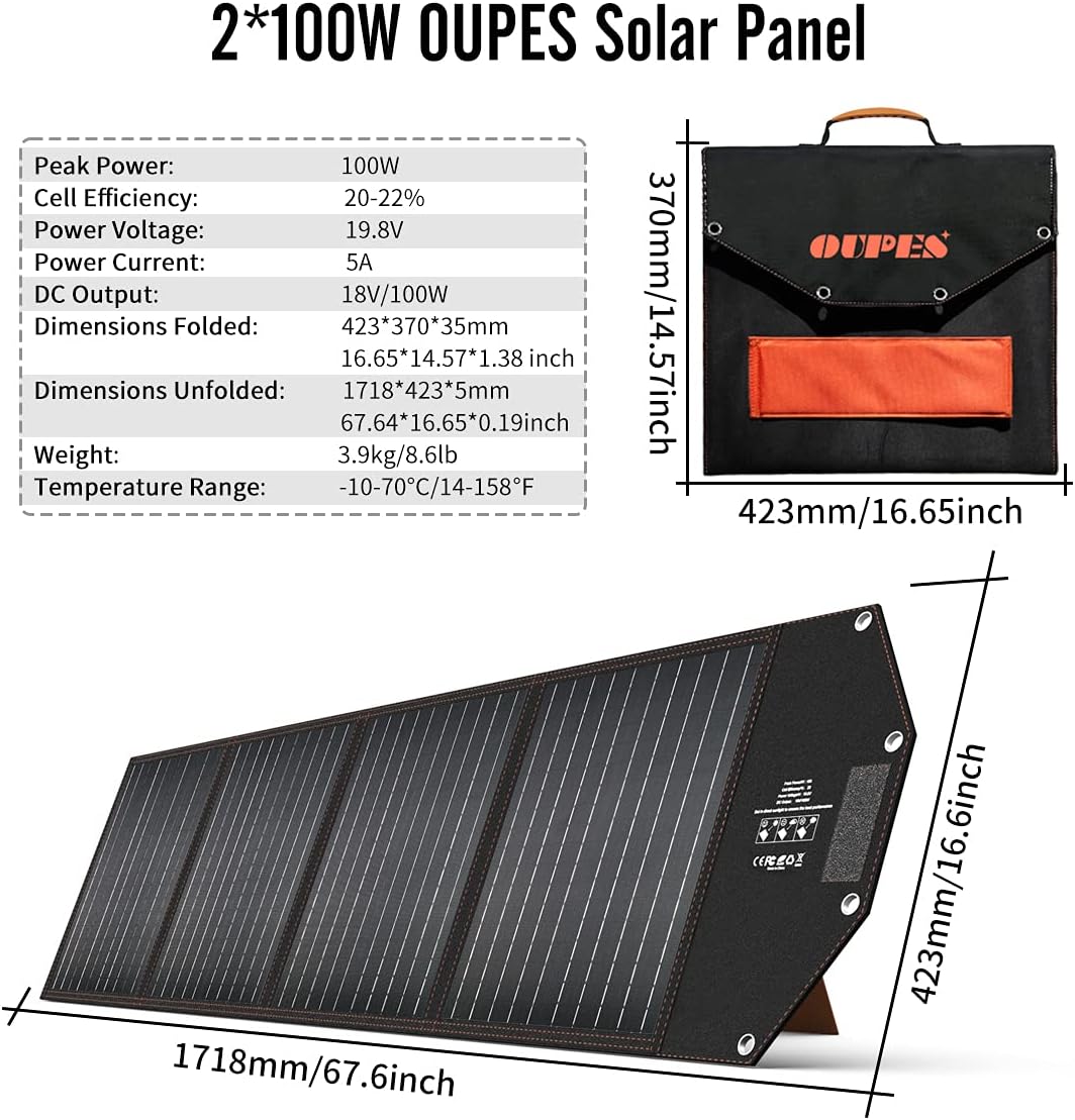 Solar Generator Explorer 1200w, OUPES Portable Power Station 992Wh(2200W Peak) LiFePO4 Power Station Battery Backup, Emergency Generator for Outdoor Camping Home RV