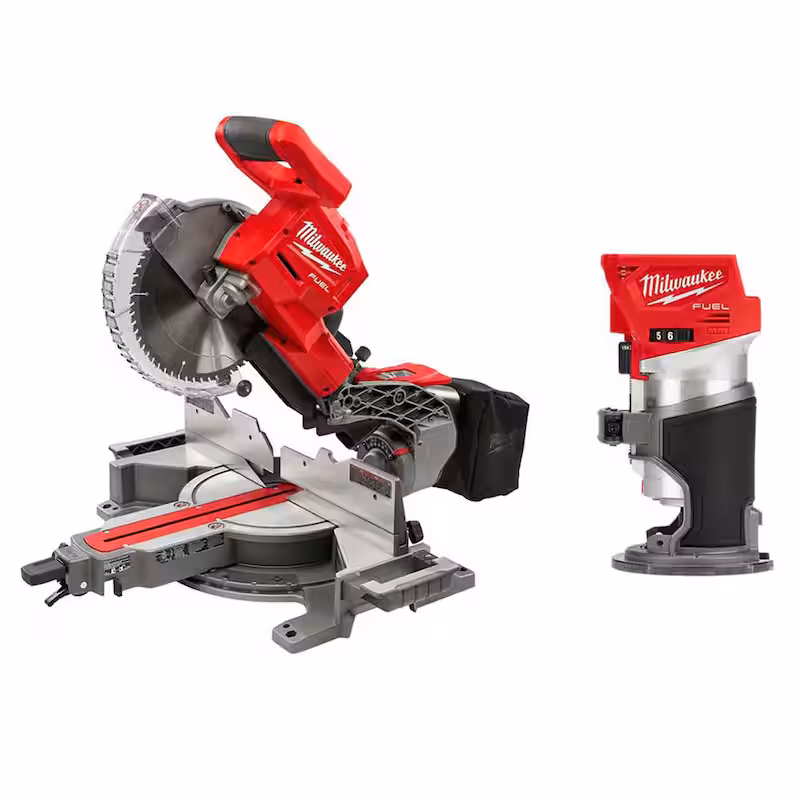 M18 FUEL 18V Lithium-Ion Brushless 10 in. Cordless Dual Bevel Sliding Compound Miter Saw with Compact Router
