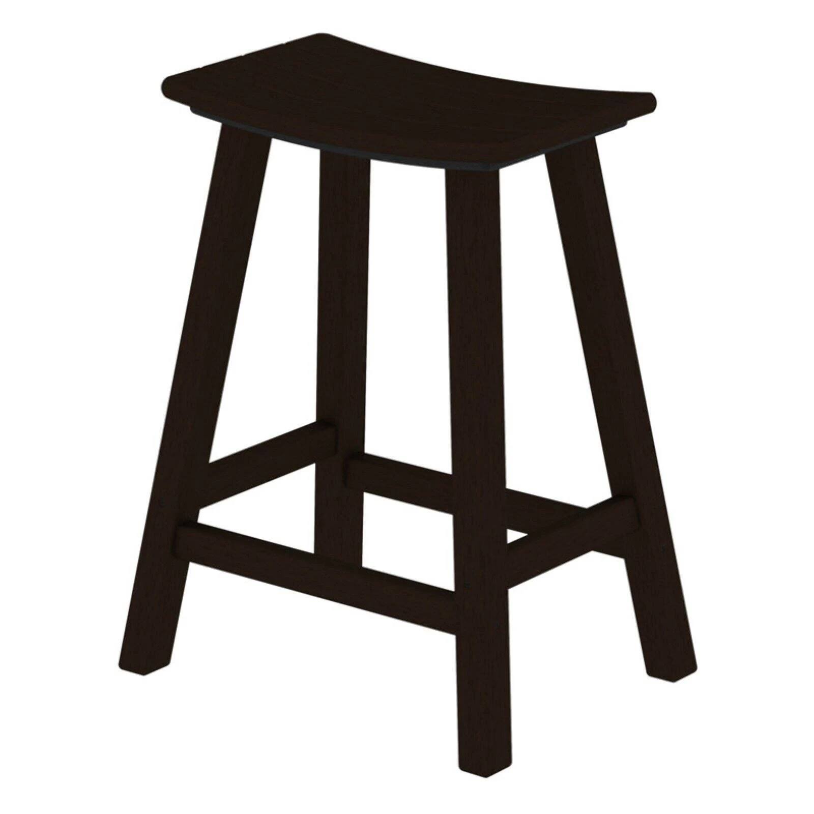 POLYWOOD Traditional 24x22 Saddle Bar Stool - Slate Grey