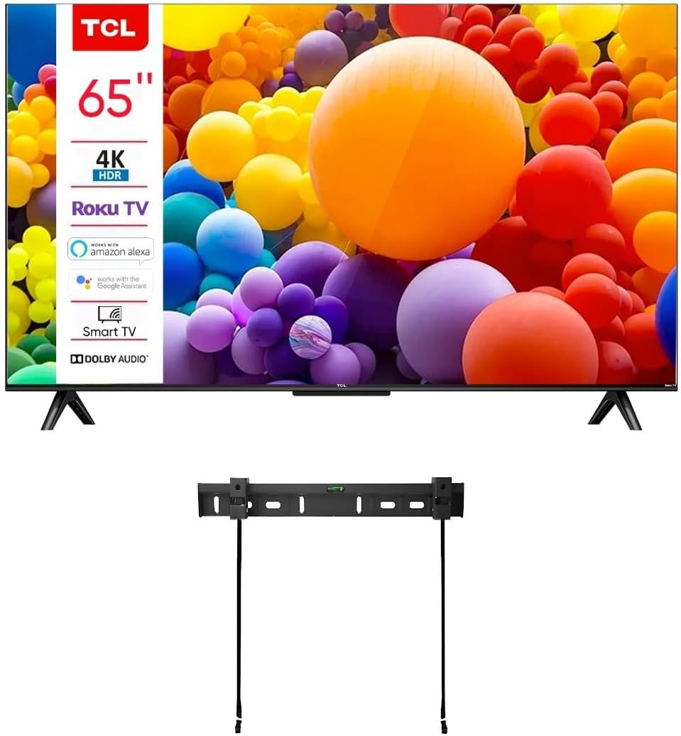 TCL 65-Inch Class 4-Series 4K UHD HDR Smart Roku TV WiFi Works with Siri Alexa and Google Assistant 65S451 (Renewed)