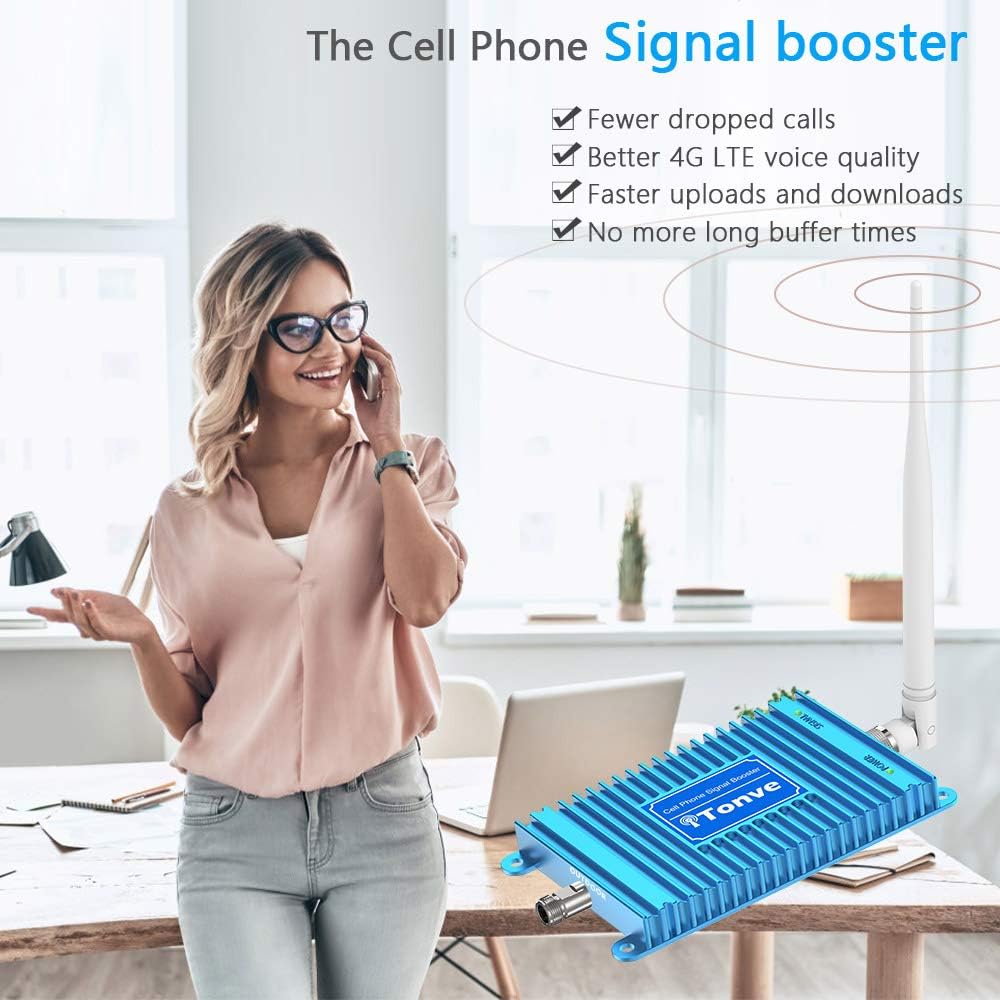 Cell Phone Signal Booster Band 2 and Band 5 850/1900Mhz Cell Signal Booster Cell Phone Repeater Amplifier for Home and Office Increase 2G 3G 4GLET 5G Data Speed and No More Dropped Calls
