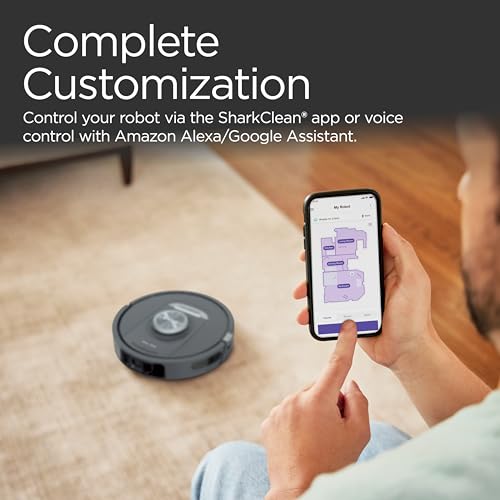 Shark RV2820AE Detect Pro Self-Empty Robot Vacuum with Bagless, 60-day Capacity HEPA Base, 3 Detect & React Technologies, Auto Deep-Clean on Carpets and Hardfloors, NeverStuck Tech, Wi-Fi Black/Bronze