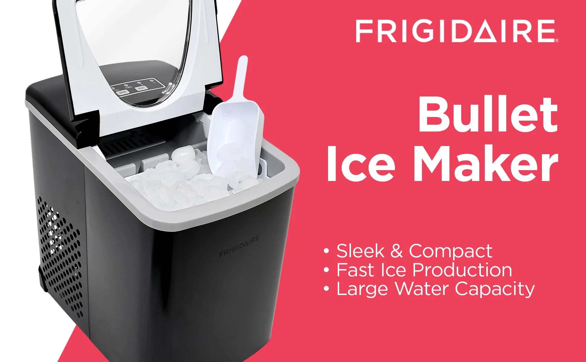 Frigidaire 26 lb. Countertop Ice Maker (Ice Nuggets) EFIC117-SS, Black Stainless Steel