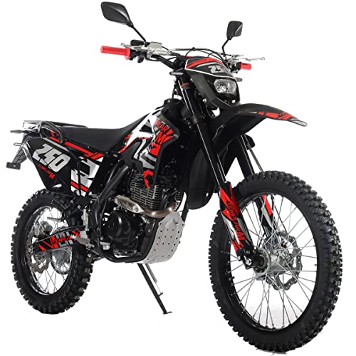 X-PRO Templar M 250cc Dirt Bike with Zongshen Engine 5 Speed Pit Bikes Adult Pitbike, Big 21"/18" Wheels! (Black)