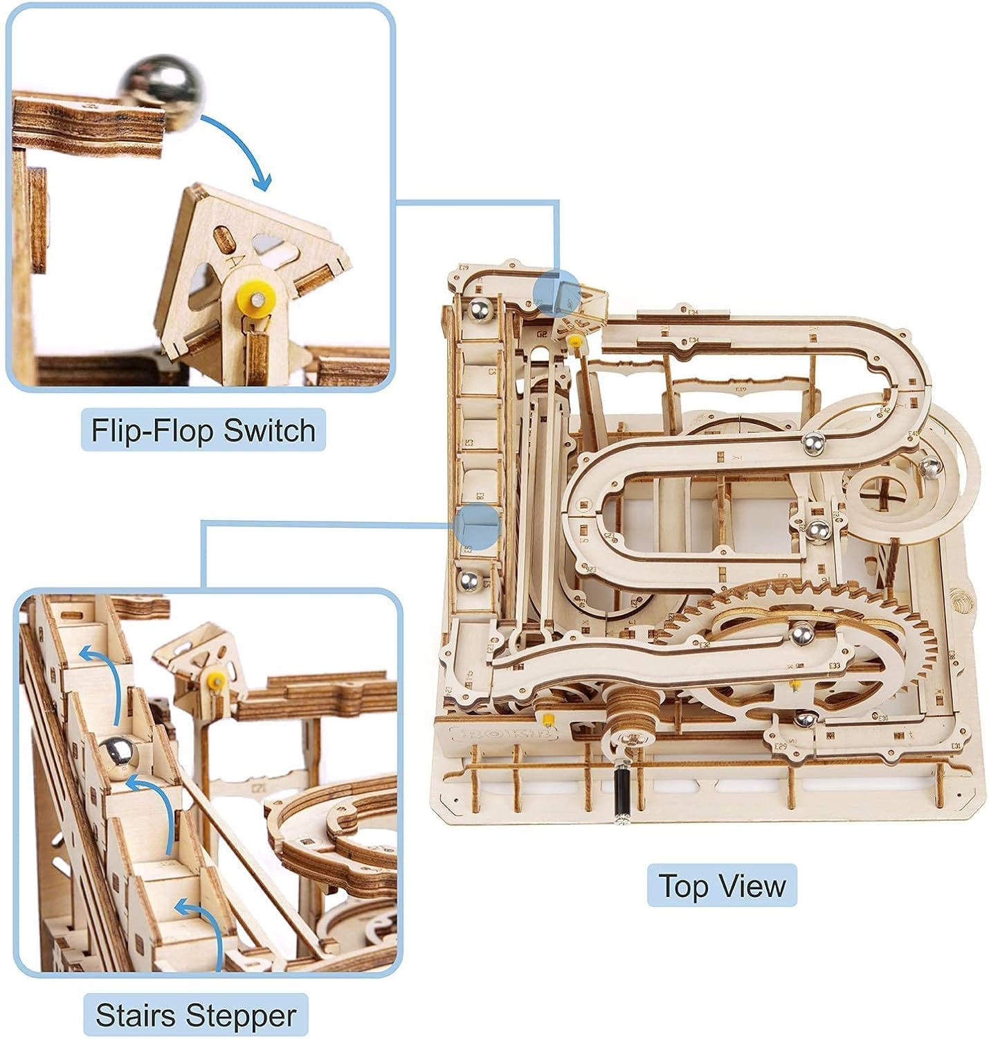 ROKR 3D Wooden Puzzles Mechanical Models - DIY Wooden Marble Run Kit &Treasure Box Gifts for Adults &Teens Pack of 2