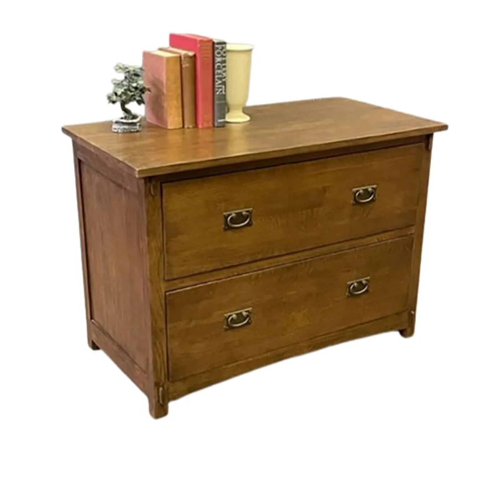 Crafters and Weavers Arts and Crafts 2-Drawer Wood Lateral File Cabinet in Oak