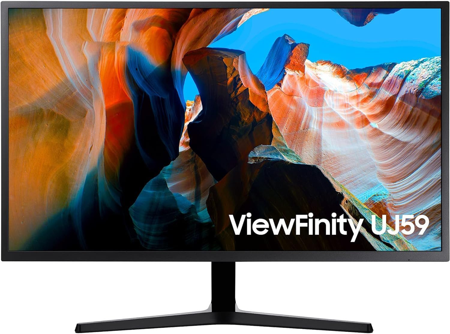 SAMSUNG 32" ViewFinity UJ590 UHD Monitor - Dark Gray/Blue Bundle with Tech Smart USA Elite Suite 18 Standard Editing Software Bundle + 1 Year CPS Enhanced Protection Pack