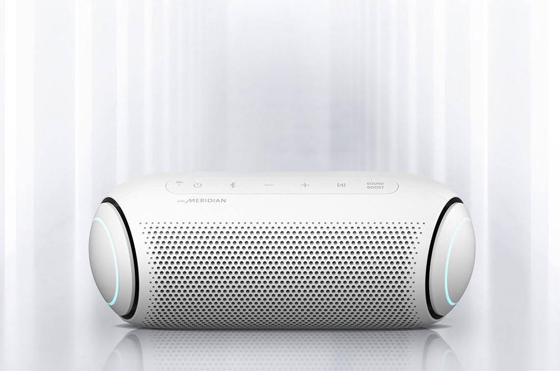 LG XBOOM Go Portable Bluetooth Speaker with Meridian Technology, White - Pl5w