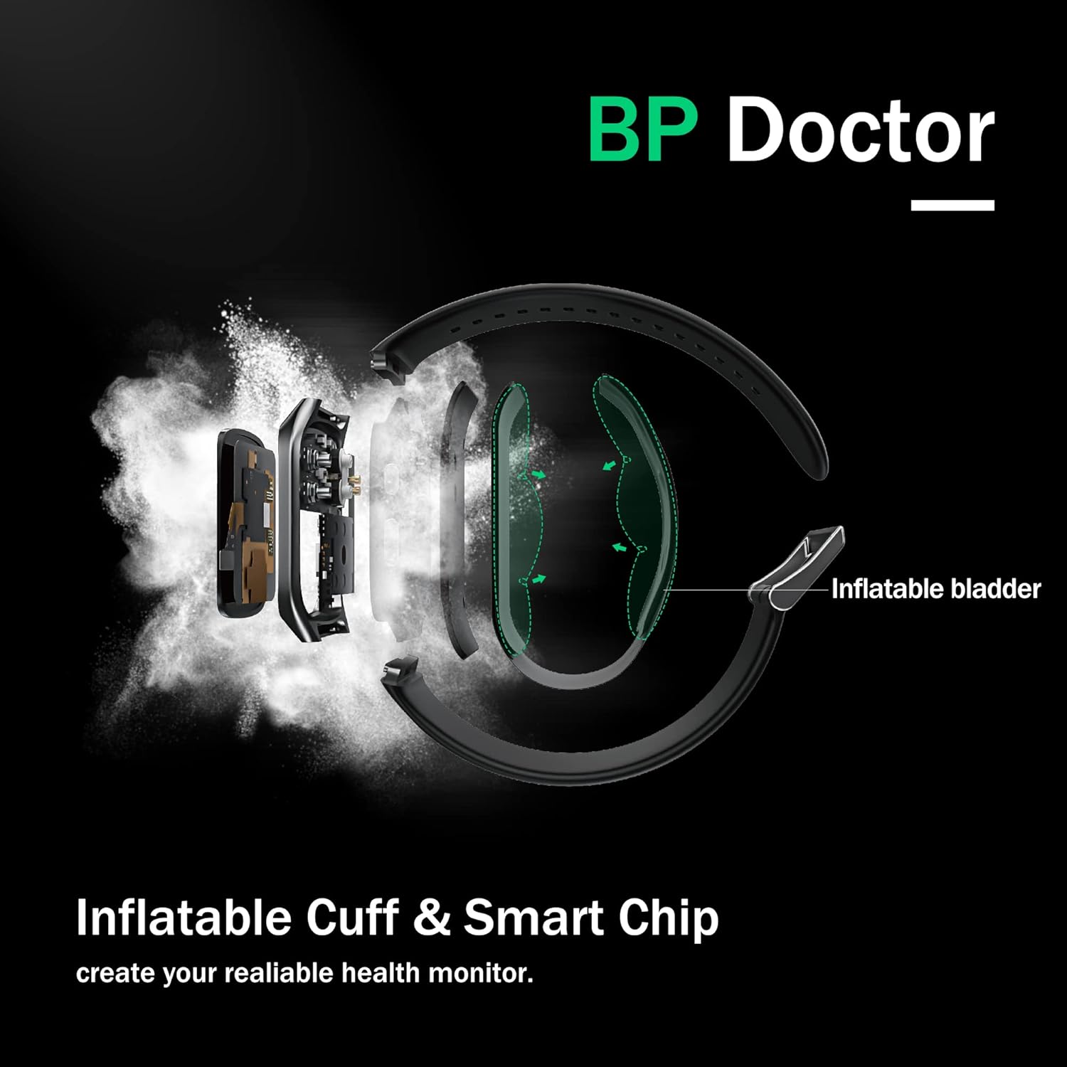 BP Doctor Pro Smartwatch, BP Monitor Watch for Blood Oxygen, HRV, Heart Rate, Sleep and Sports Wrist BP Monitor App for Android iOS (Sliver)