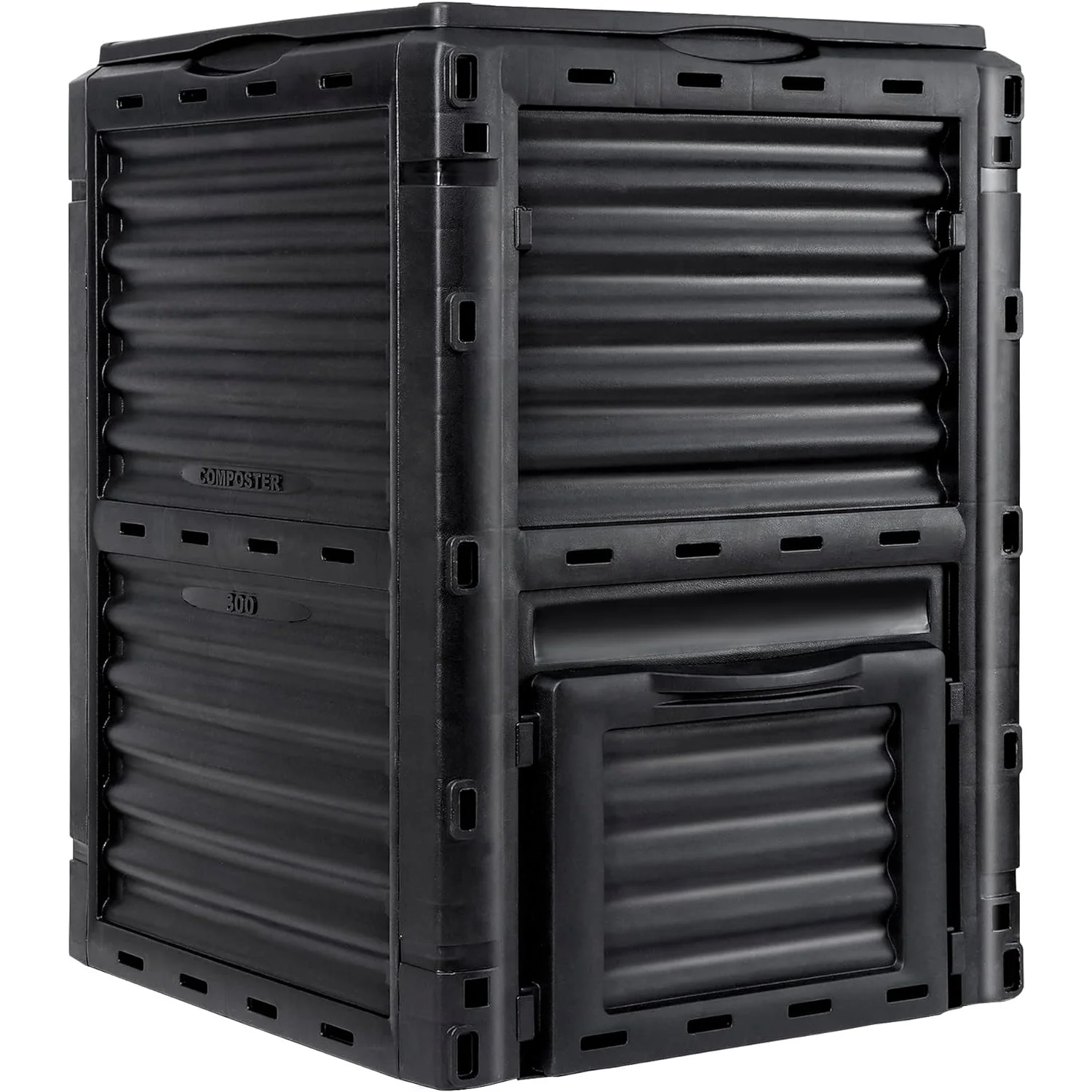 Garden Compost Bin 80 Gallon (300 L) from BPA Free Material, Large Composting Bin Outdoor Composter Tumbler, Easy Assembling, Fast Creation of Fertile Soil, Lightweight, Black - Curated Treasures Market