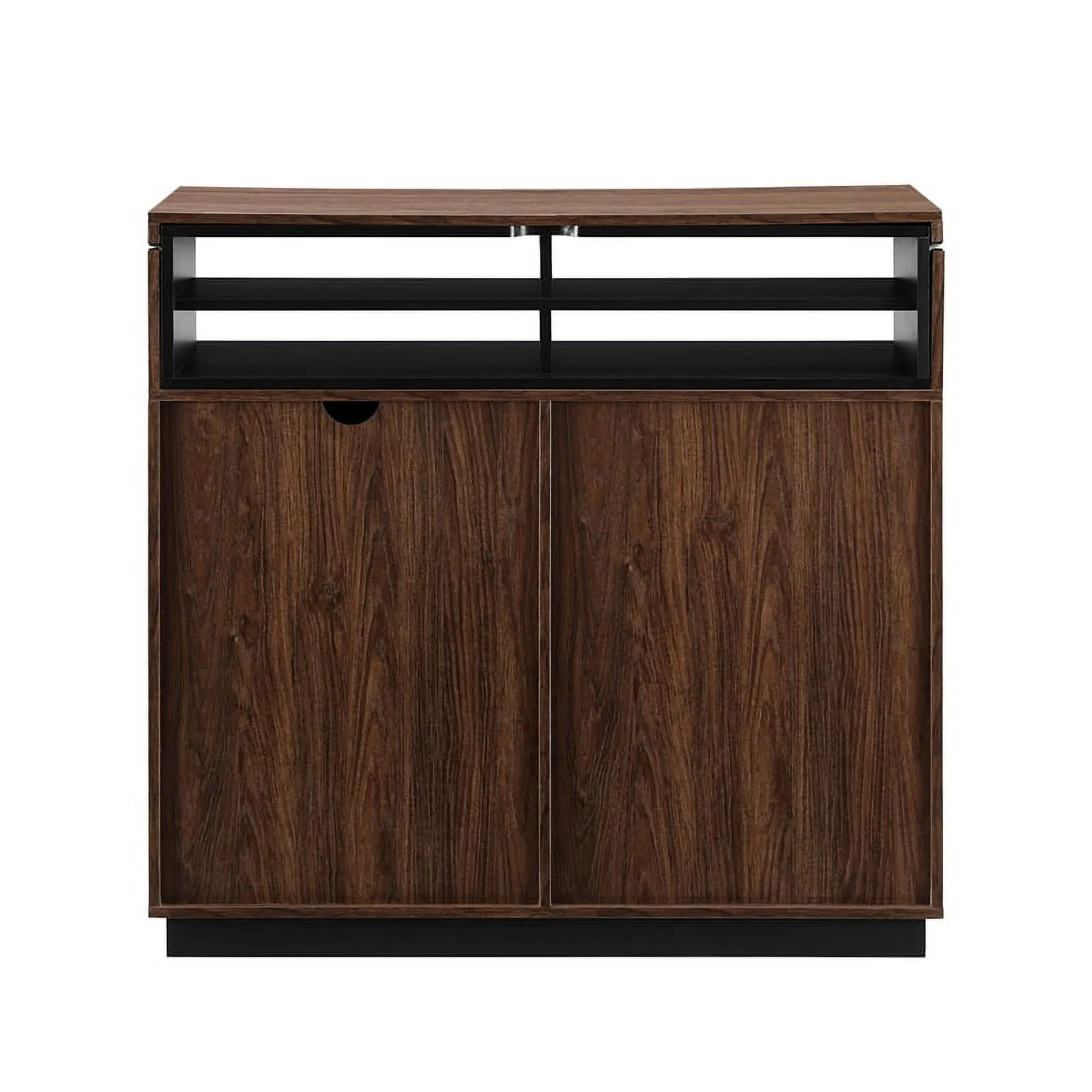 Pemberly Row 40" 3-Drawer Wood Secretary Desk in Dark Walnut