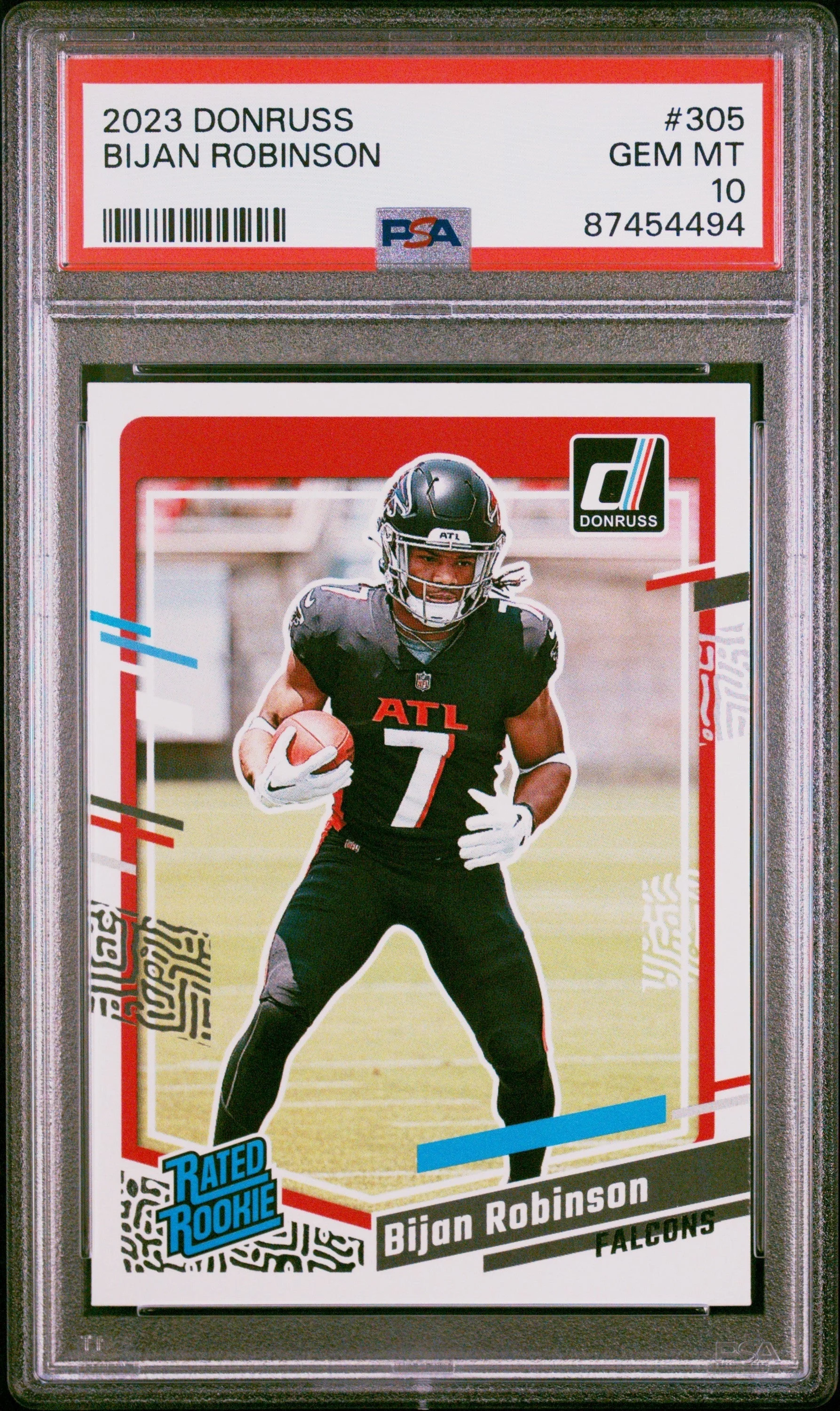Graded 2023 Panini Donruss Bijan Robinson #305 Rookie RC Football Card PSA 10 Gem Mint - Curated Treasures Market