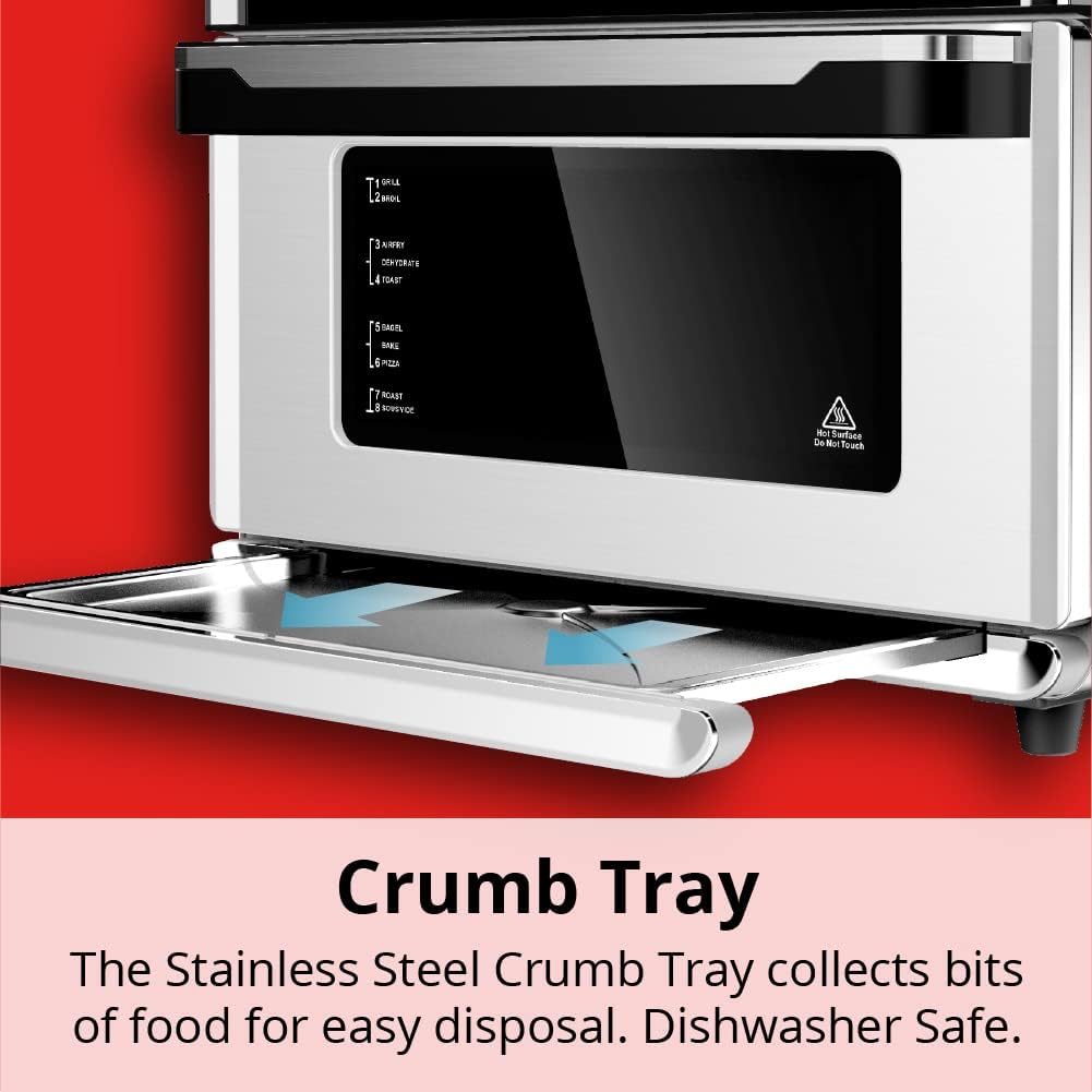 Aria Premium 30 Qt. Touchscreen Toaster Oven with Recipe Book, White/Black