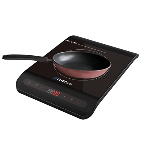 Cheftop Induction Cooktop Portable Induction Burners 120V Digital Ceramic Top with Kids Safety Lock,1800 Watt, Touch Sensor Control Multiple Cooking Zones & Levels