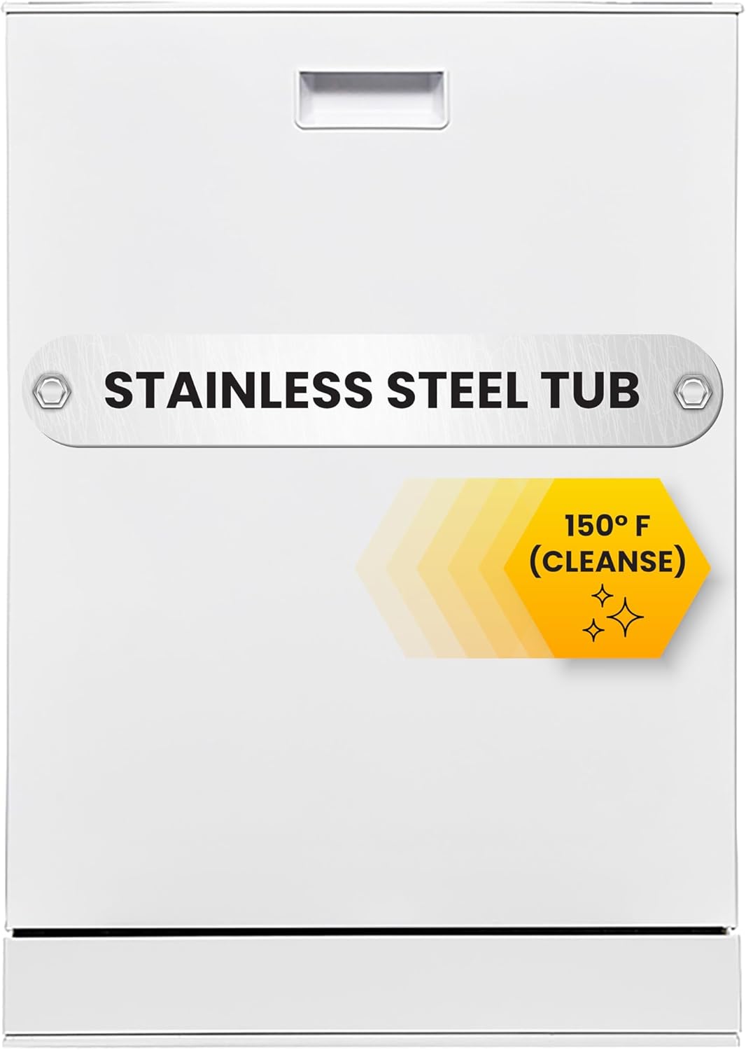 24" Top Control Built-in Dishwasher with Third Rack Finger Resistant in White, Energy Star made in Europe