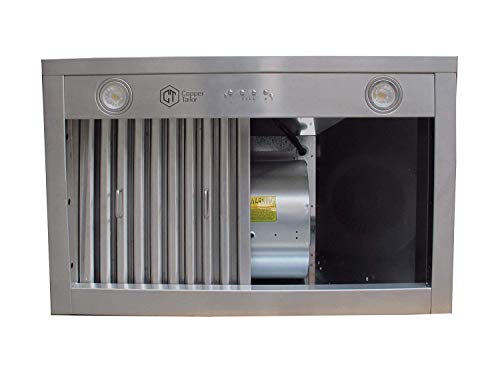 Copper Tailor Copper Range Hood Wall Mount,4 Speed Exhaust Fan,Stainless Steel Vent,LED Light,Dishwasher-Safe Baffle Filters