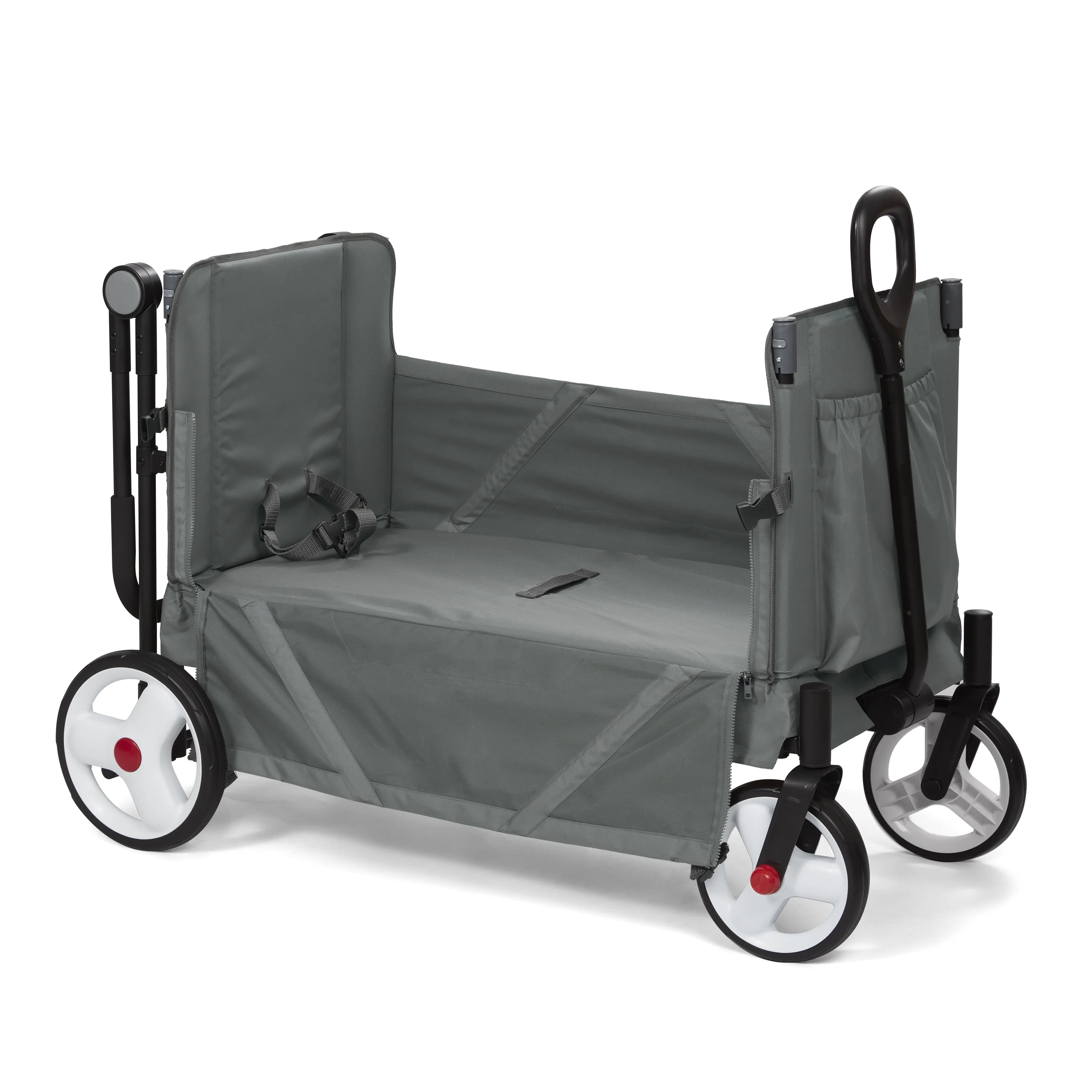 Radio Flyer Compass Stroll ‘N Wagon®, Gray Push and Pull Folding Fabric Wagon, for Kids 1 Year and up