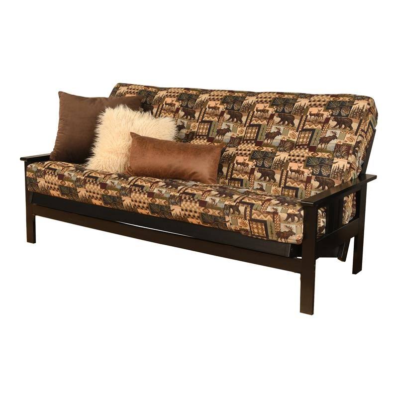 Kodiak Monterey Black Finish Full Futon with Peter&s Cabin Mattress