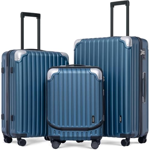 LEVEL8 Grace Carry on Luggage Airline Approved, 20 Inch Expandable Hardside Suitcases with wheels, Abs+Pc Harshell Spinner Luggages with Tsa Lock, Red