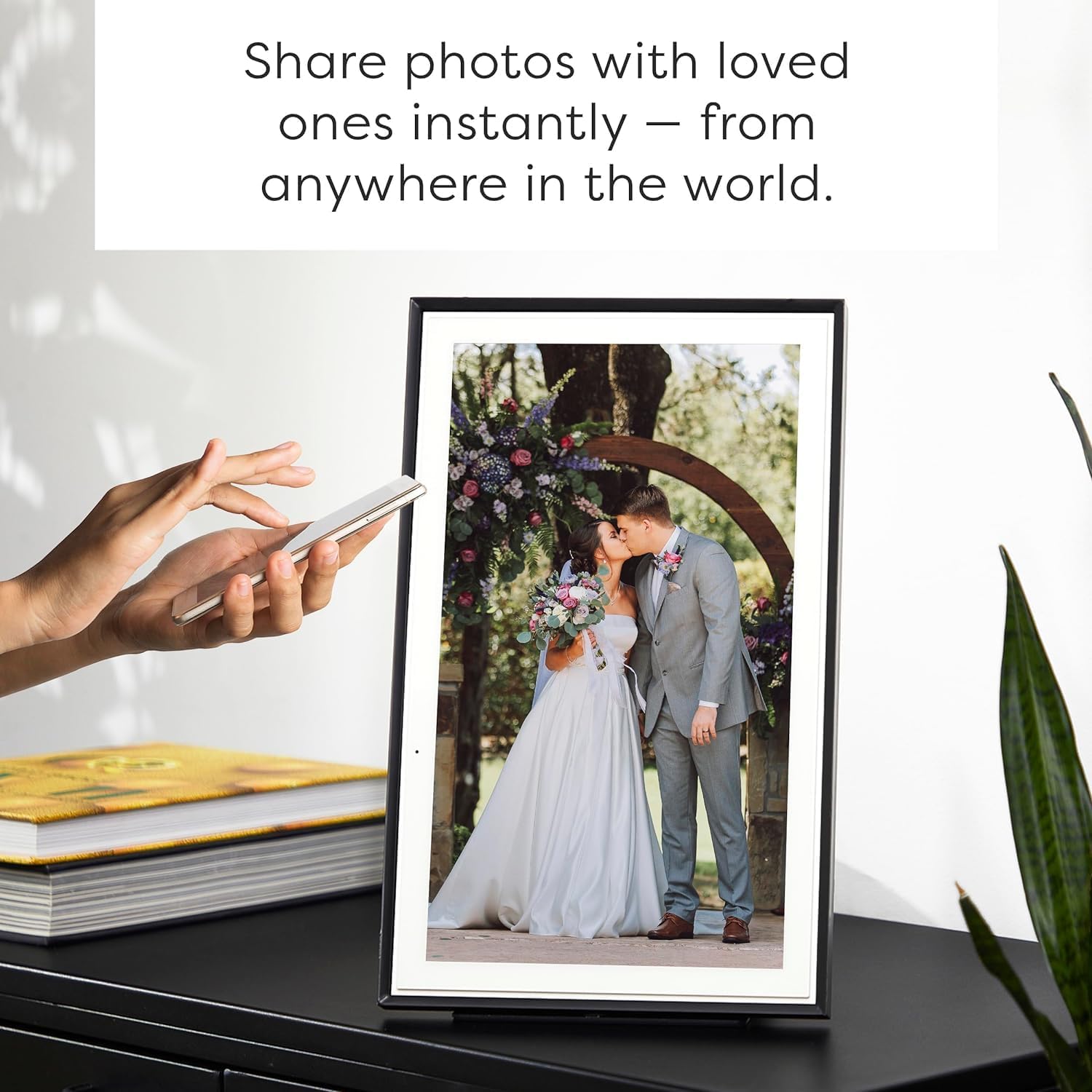 Skylight Digital Picture Frame - WiFi Enabled with Load from Phone Capability, Touch Screen Digital Photo Frame Display - Customizable Gift for Friends and Family - 15 Inch Black