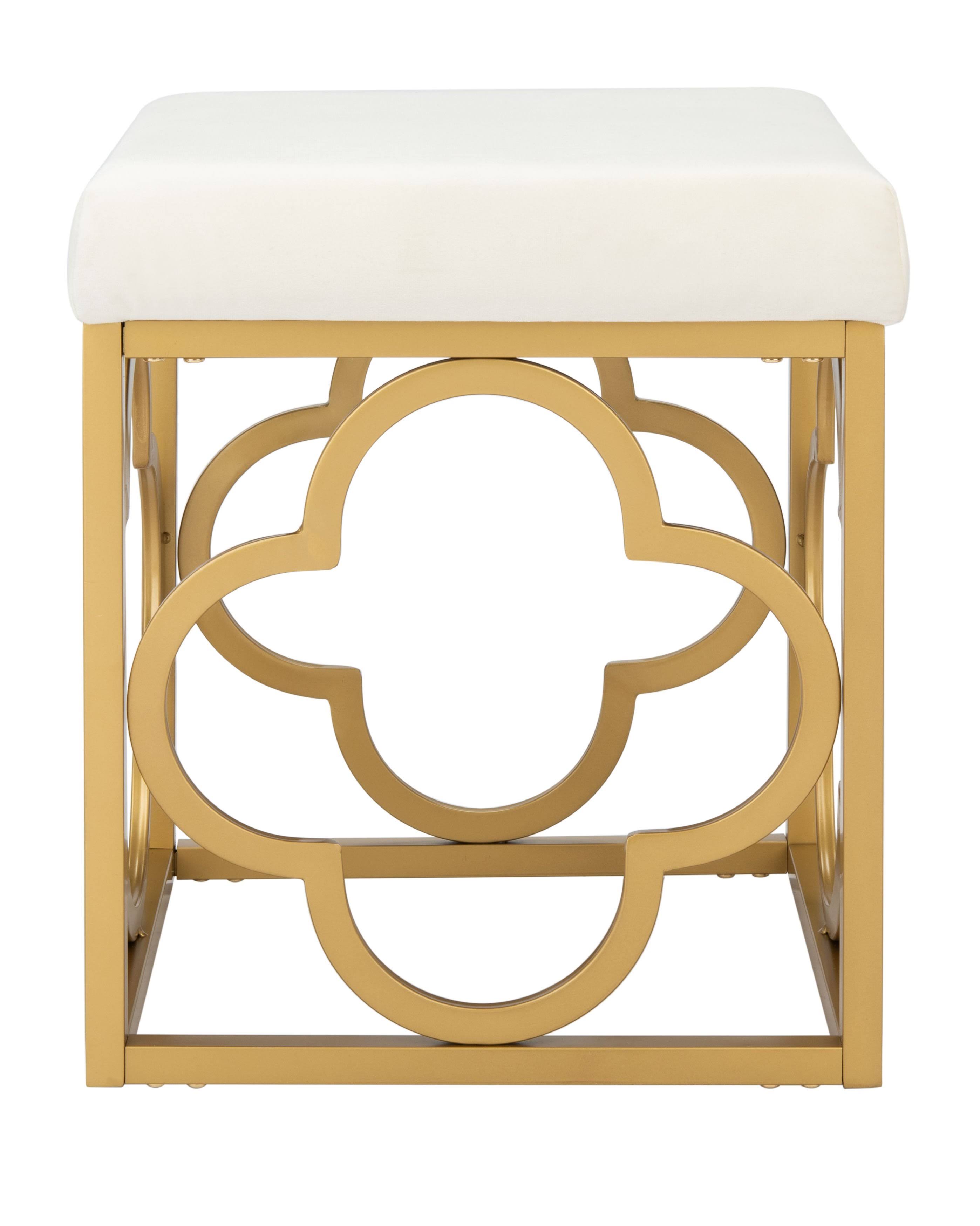 Safavieh Fleur Square Ottoman - Creme / Gold