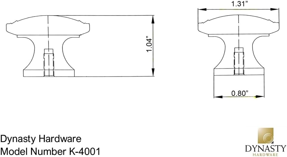 Dynasty Hardware K-4001-AC-25PK Ribbon and Reed Cabinet Hardware Knob, Antique Copper, 25-Pack