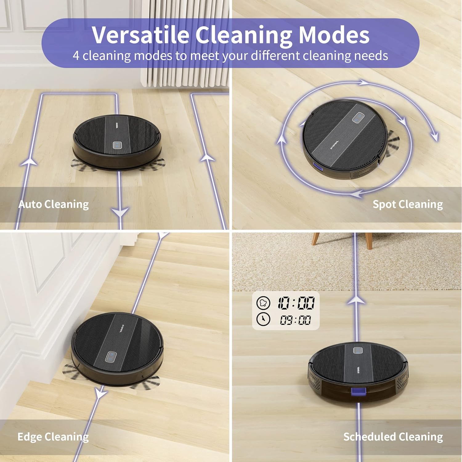 SYSPERL Robot Vacuum Cleaner,Robot Vacuum with Mapping Technology, Automatic Robot Vacuum Cleaner,120 Mins Runtime,2600Pa Robot Vacuum Mapping,Alexa Compatible,Robot Vacuum for Pet Hair,Hard Floor
