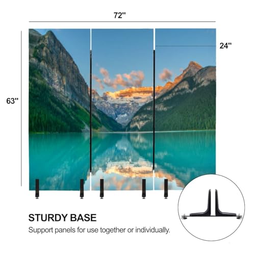 3 Panels Freestanding Acoustic Room Divider Breathtaking Orlando Park During Vibrant Sunrise Central Florida Soundproof Privacy Screen Folding Sound Absorbing Partition Wall Divider for Office