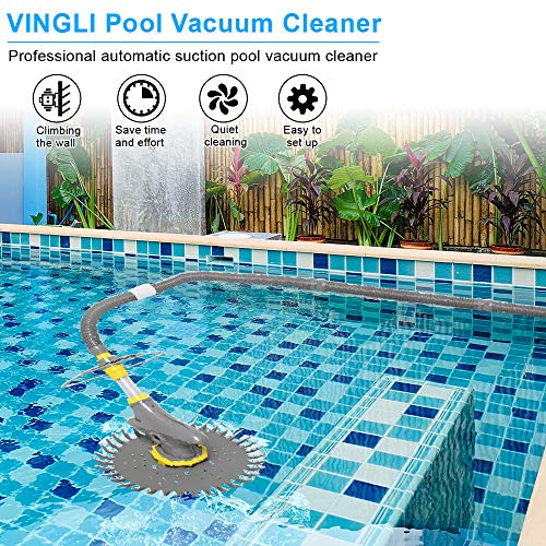 VINGLI Automatic Pool Vacuum Cleaner Swimming Pool Vacuum with Additional Hoses & Diaphragms