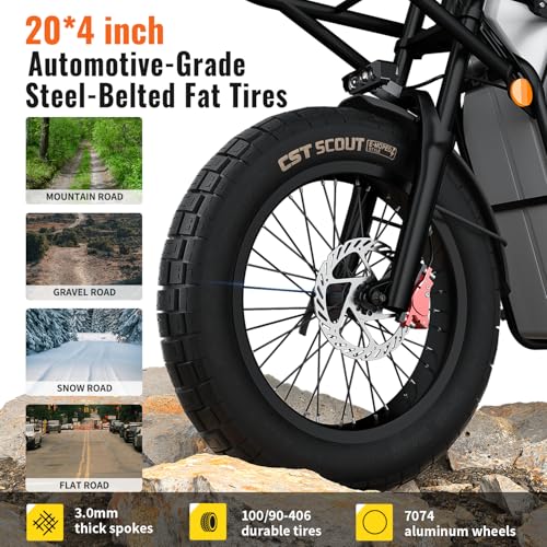 Riding'times GT53 Electric Cargo Bike for Adults 550LBS, 2000W Cargo Ebike, 1123WH Removable Battery, Dual Hydraulic Brakes, NFC Unlock, for Commuting, Shopping, Camping, Hunting, Fishing