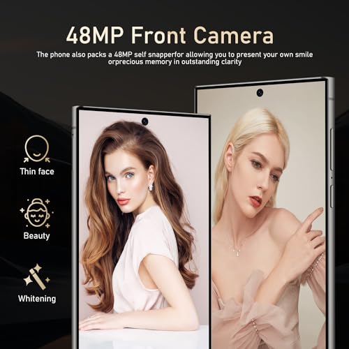 I24 Ultra 5G Unlocked Smartphone,6GB+256GB Fully Unlocked Cell Phone for Android 13, 6.8" Unlocked Cell Phone, 6800mAh, 48MP+108MP Dual Camera/Dual SIM/Fingerprint Lock/Face (White)