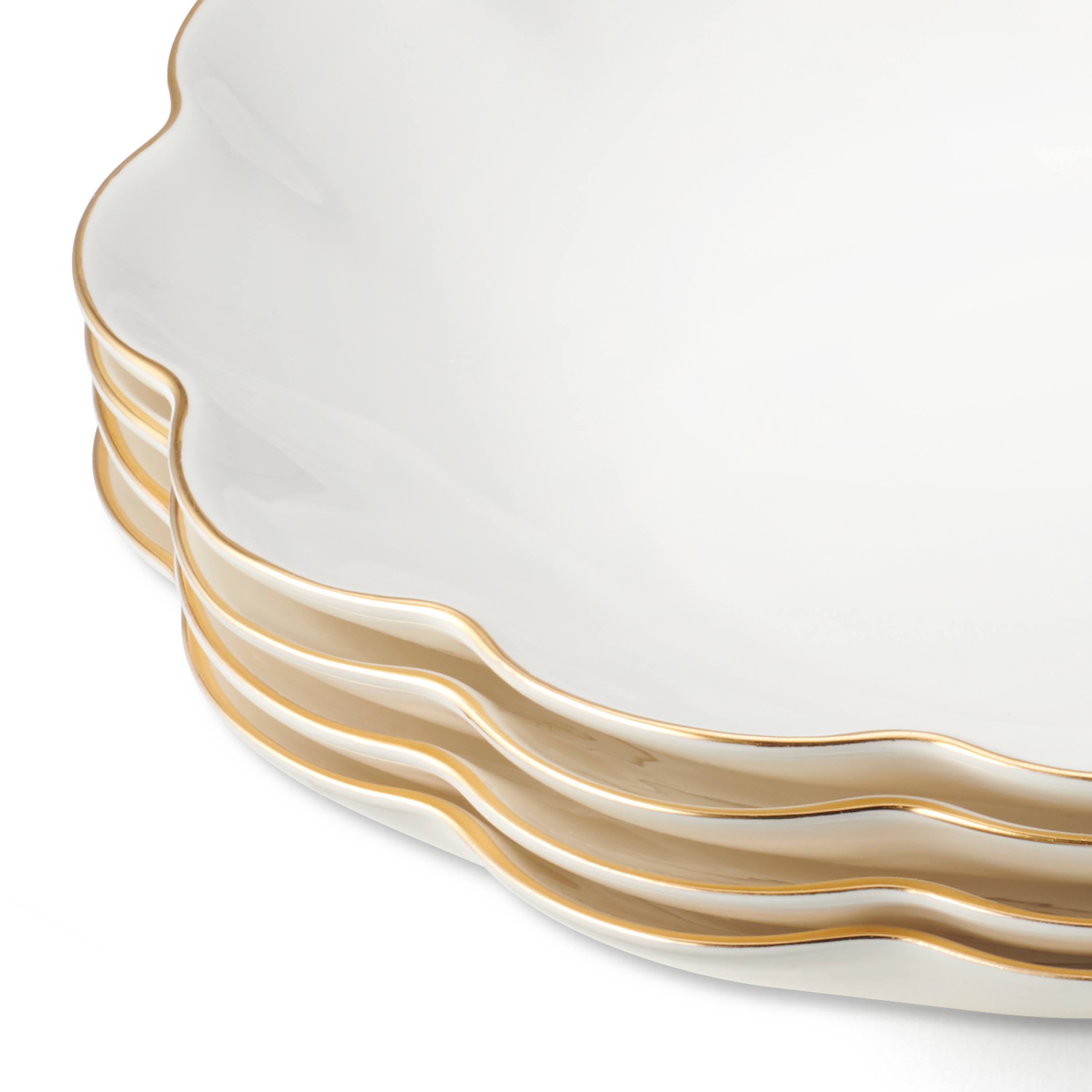 Aerin Scalloped Appetizer Plate, Set of 4