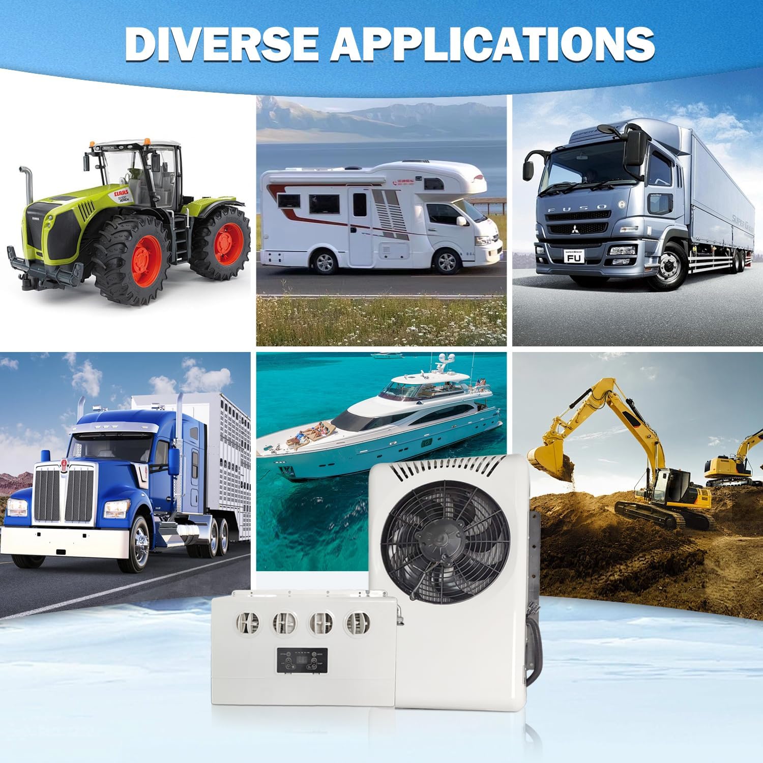 12V Air Conditioner 8500BTU, Mini Split 12 Volt Air Conditioner, Parking AC 12 Volt DC Air Conditioner, Cooling Low Noise for Big Rig Sleeper, Semi Trucks, Pickup, Trucks, Car, RV, Vans, Buses