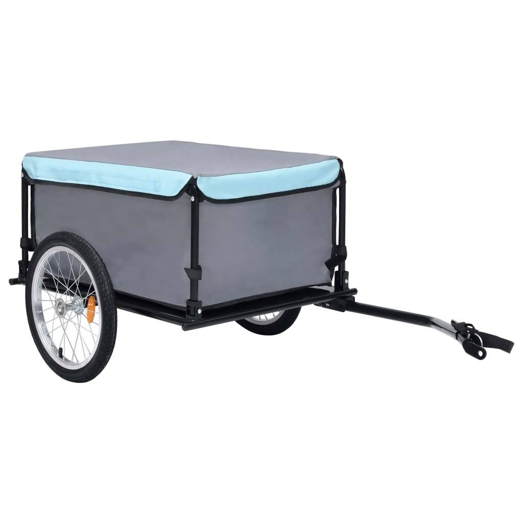 vidaXL Bike Cargo Trailer Black and Blue 143.3 lb