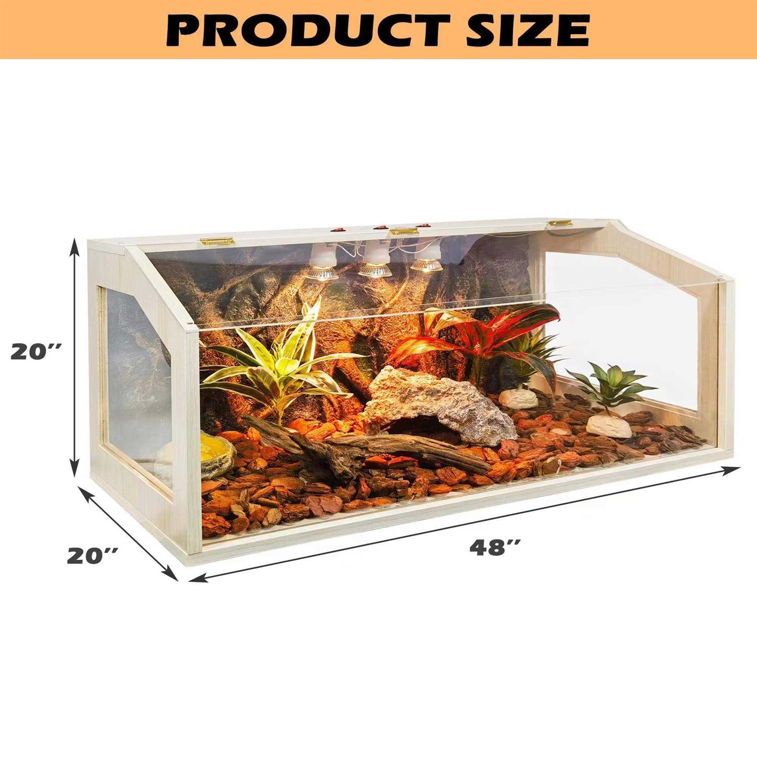 Prolee 21 Gallon to 68 Gallon Reptile Terrarium Tank Tank Bearded Dragon Tank with Roof Door - Pet Supplies online store