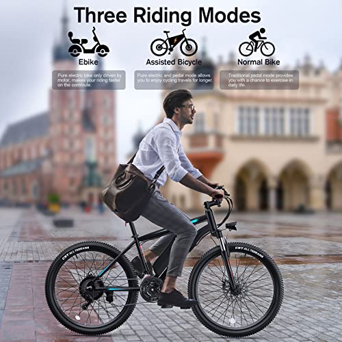 TotGuard Electric Bike, 27.5" Electric Bike for Adults 500W Ebike 21.6MPH Adult Electric Bicycles Electric Mountain Bike,48V 499WH Removable Lithium Battery,21-Speed Gears,Lockable Suspension Fork